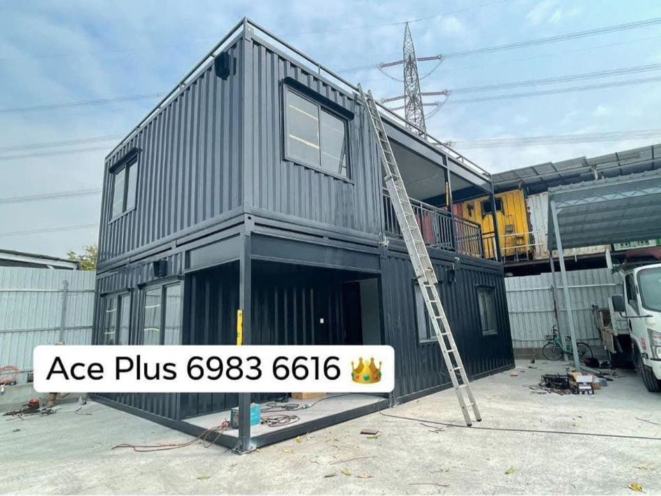 訂做-訂製-訂造雙層貨櫃屋工程連樓梯1