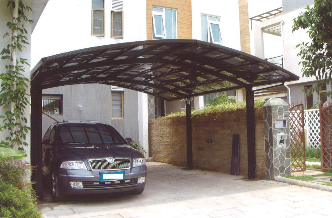 訂造及安裝聚碳酸酯板車棚工程-孖車位棚-Double-Carport-室外車棚工程-雨棚遮陽棚工程-防雨棚工程-村屋停車棚-鋁合金雨棚工程